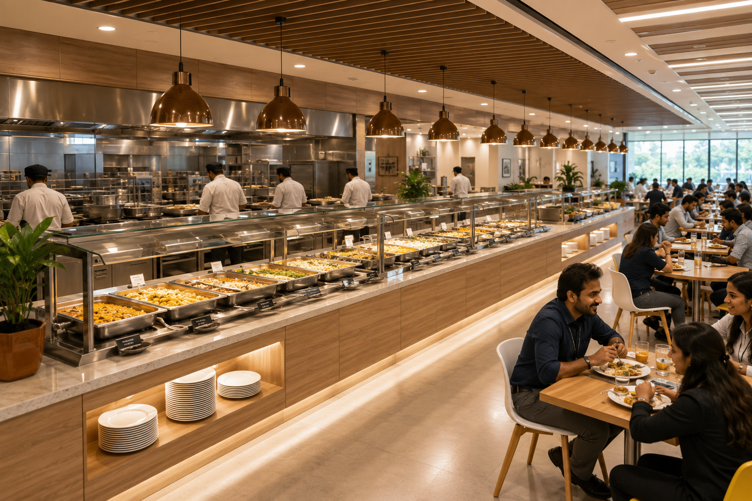 Modern institutional cafeteria